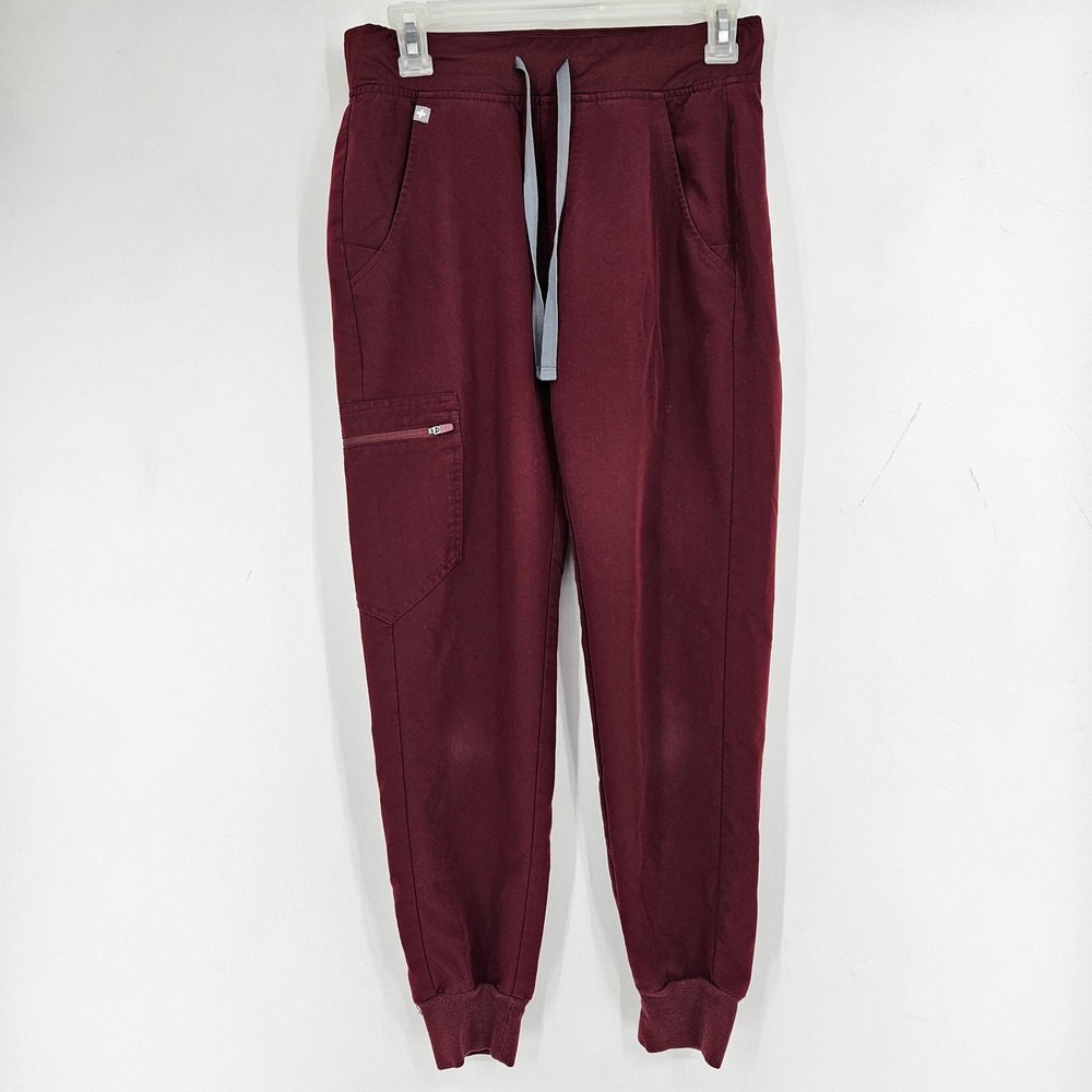 FIGS Pants‎ Womens XS Petite Zamora Jogger Burgundy Technical Scrub Uniform
